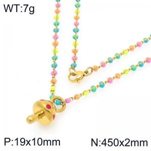 SS Gold-Plating Necklace - KN297690-Z
