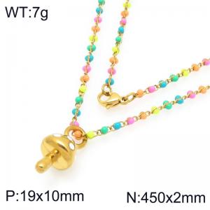 SS Gold-Plating Necklace - KN297692-Z