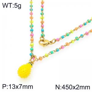 SS Gold-Plating Necklace - KN297694-Z