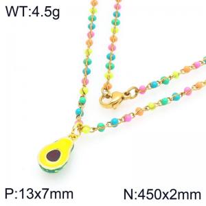 SS Gold-Plating Necklace - KN297695-Z