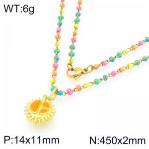 SS Gold-Plating Necklace - KN297696-Z
