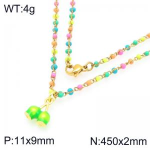 SS Gold-Plating Necklace - KN297697-Z