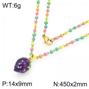 SS Gold-Plating Necklace - KN297699-Z