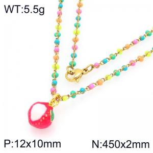 SS Gold-Plating Necklace - KN297702-Z