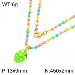 SS Gold-Plating Necklace - KN297703-Z