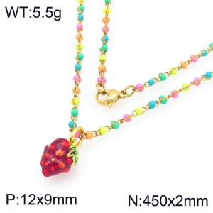 SS Gold-Plating Necklace - KN297704-Z