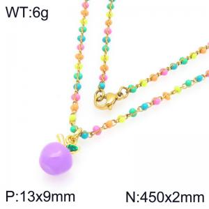 SS Gold-Plating Necklace - KN297708-Z