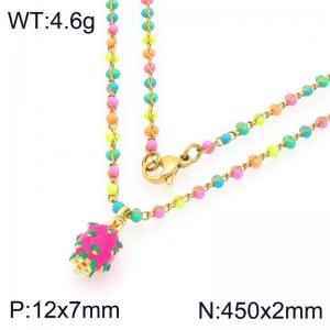 SS Gold-Plating Necklace - KN297712-Z