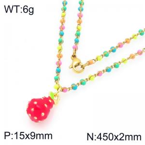 SS Gold-Plating Necklace - KN297715-Z