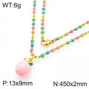 SS Gold-Plating Necklace - KN297716-Z