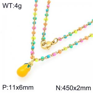 SS Gold-Plating Necklace - KN297717-Z