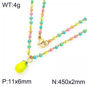 SS Gold-Plating Necklace - KN297720-Z