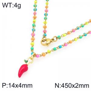 SS Gold-Plating Necklace - KN297721-Z