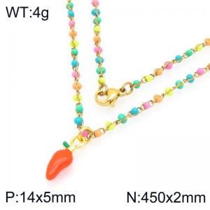 SS Gold-Plating Necklace - KN297722-Z