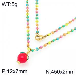 SS Gold-Plating Necklace - KN297725-Z