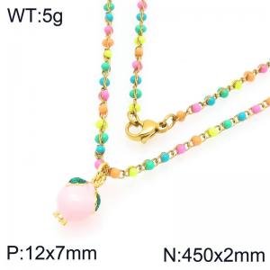 SS Gold-Plating Necklace - KN297727-Z