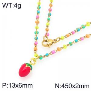 SS Gold-Plating Necklace - KN297734-Z
