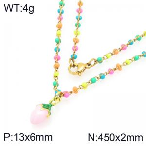 SS Gold-Plating Necklace - KN297735-Z