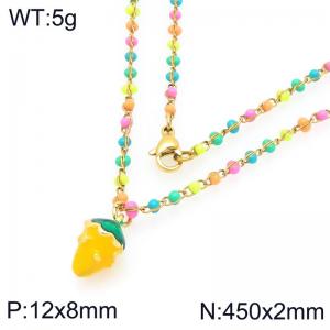 SS Gold-Plating Necklace - KN297736-Z