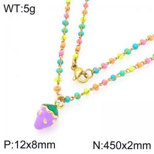 SS Gold-Plating Necklace - KN297737-Z