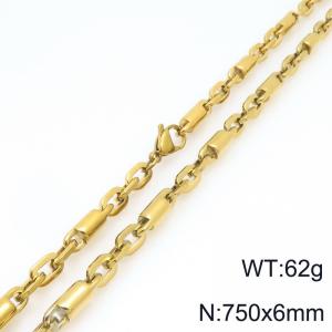 SS Gold-Plating Necklace - KN297983-Z