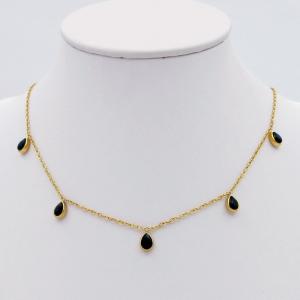 Stainless Steel Stone Necklace - KN298033-HDJ