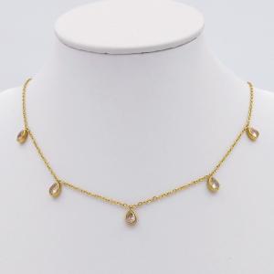 Stainless Steel Stone Necklace - KN298034-HDJ