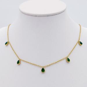 Stainless Steel Stone Necklace - KN298035-HDJ