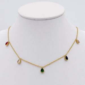 Stainless Steel Stone Necklace - KN298036-HDJ