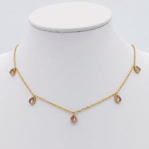 Stainless Steel Stone Necklace - KN298037-HDJ