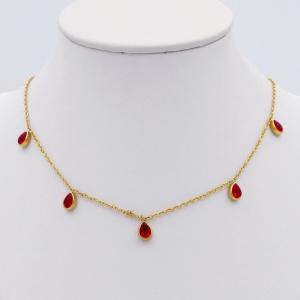 Stainless Steel Stone Necklace - KN298038-HDJ