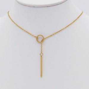 SS Gold-Plating Necklace - KN298040-HDJ