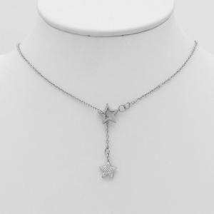 Stainless Steel Stone Necklace - KN298075-HDJ