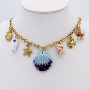 SS Gold-Plating Necklace - KN298103-HM