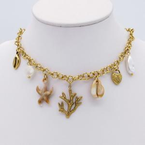 SS Gold-Plating Necklace - KN298104-HM
