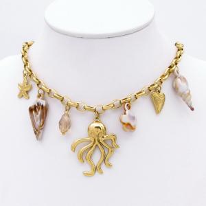 SS Gold-Plating Necklace - KN298105-HM