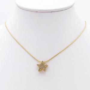 Stainless Steel Stone Necklace - KN298118-HR