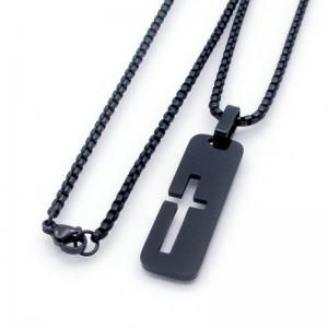 Stainless Steel Black-plating Necklace - KN298145-XL