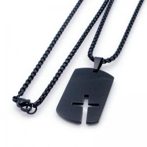 Stainless Steel Black-plating Necklace - KN298148-XL