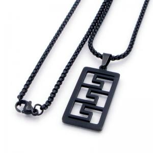 Stainless Steel Black-plating Necklace - KN298162-XL