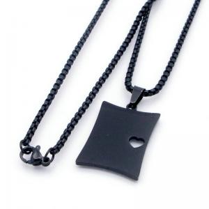 Stainless Steel Black-plating Necklace - KN298193-XL
