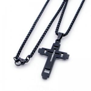 Stainless Steel Black-plating Necklace - KN298210-XL