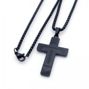 Stainless Steel Black-plating Necklace - KN298215-XL