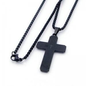 Stainless Steel Black-plating Necklace - KN298220-XL