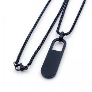 Stainless Steel Black-plating Necklace - KN298227-XL