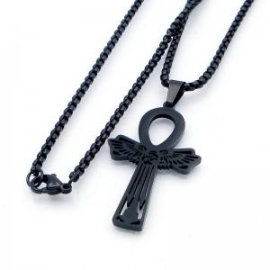 Stainless Steel Black-plating Necklace - KN298233-XL