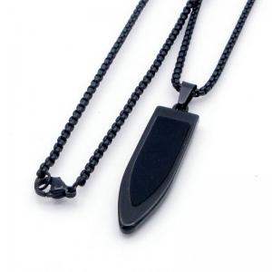Stainless Steel Black-plating Necklace - KN298239-XL