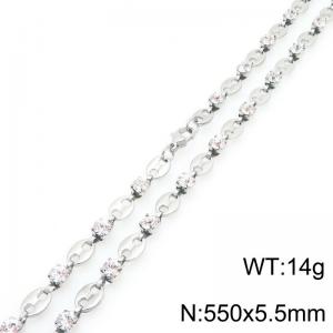 Stainless Steel Stone Necklace - KN298349-ZCG