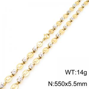 Stainless Steel Stone Necklace - KN298350-ZCG