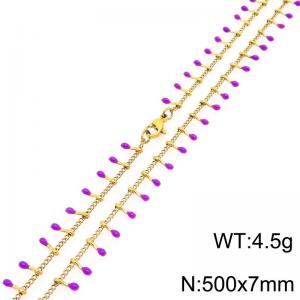 SS Gold-Plating Necklace - KN298354-Z